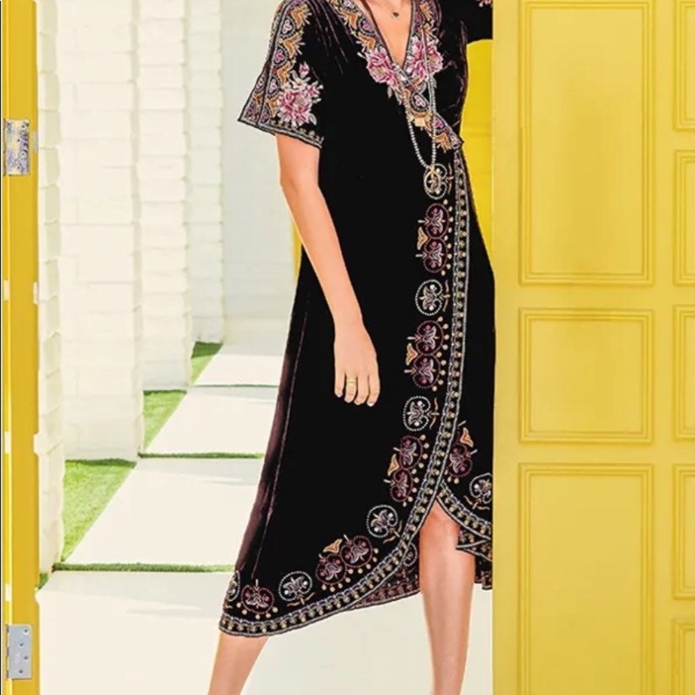 Johnny Was Joanna Velvet Wrap Dress